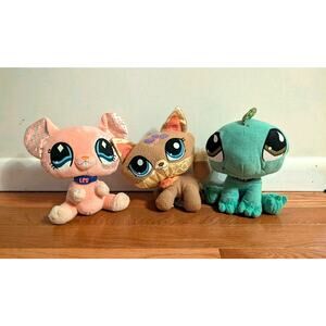 Littlest Pet Shop VIP Plush Lot 9" Fox, Iguana, Mouse 2007/2008